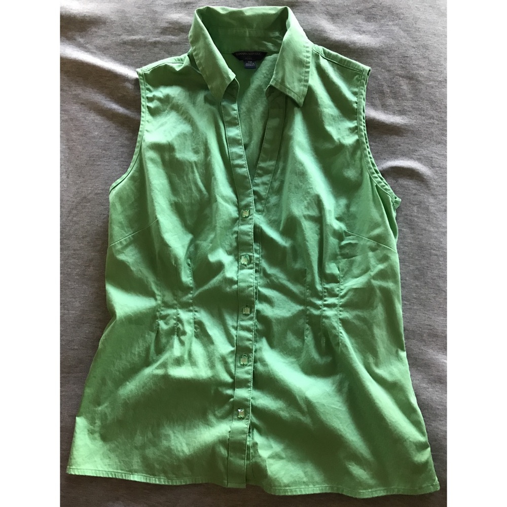 Sleeveless button front shirt